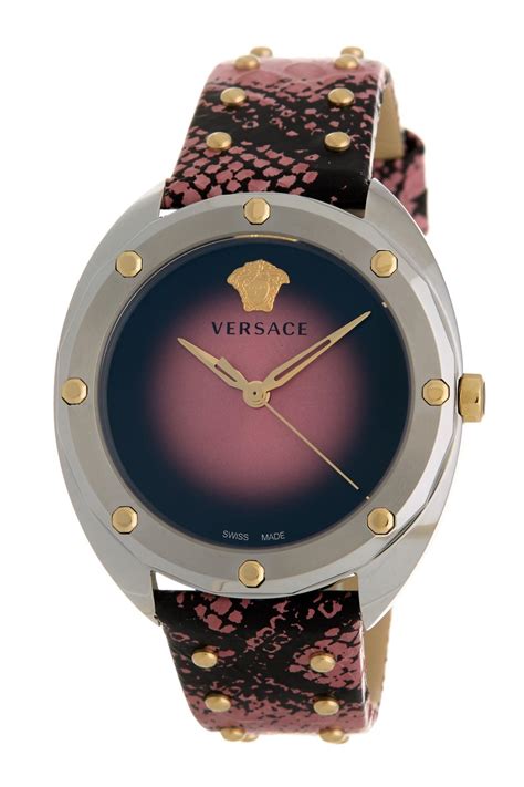 versace women's shadov snake embossed leather strap watch 38mm|Women's Versace Swiss Made Watches .